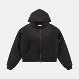 HOODED JERSEY BOMBER
