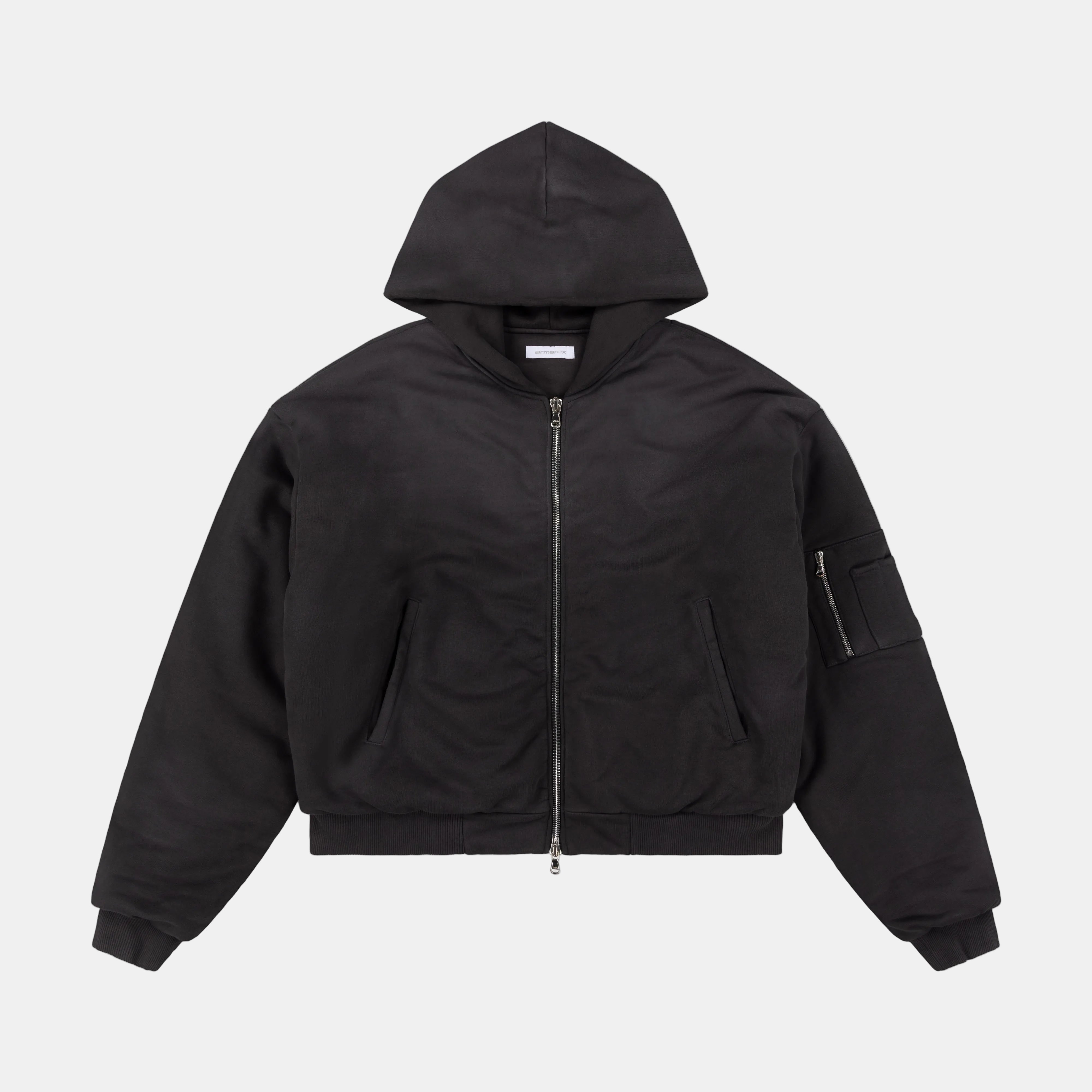 HOODED JERSEY BOMBER